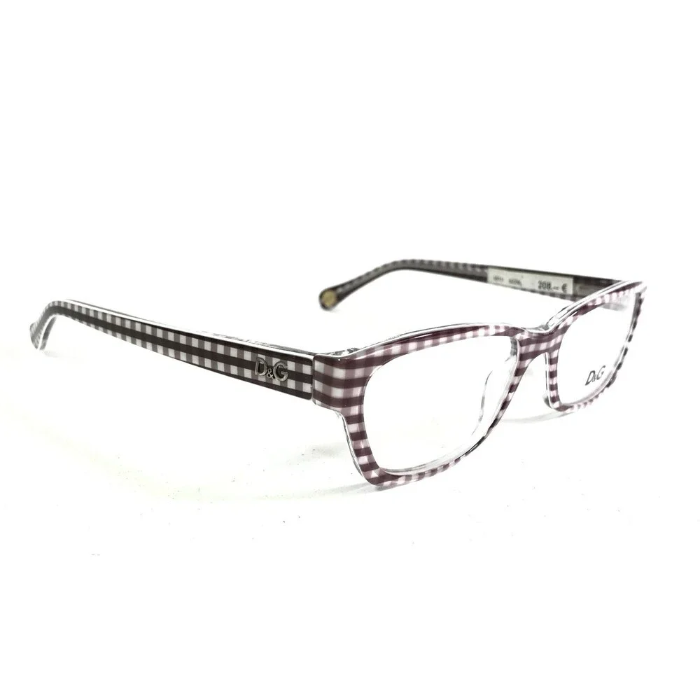 Dolce & Gabbana D&G1216 1882 Eyeglasses Frames Brown White Checkered 52-16-135